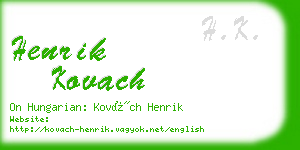 henrik kovach business card